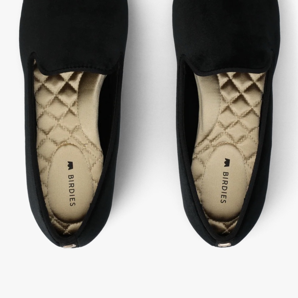 Birdies 'The Starling' Size 12 Black Velvet Slip-On Loafers